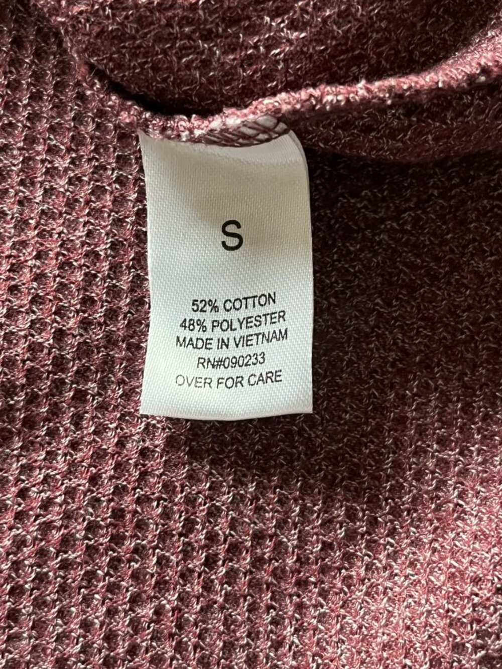 Pacsun Scallop Fit Thermal Long Sleeve T Shirt Men Small Red Cotton Blend Long - Picture 5 of 7